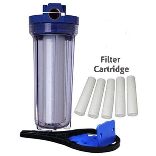 Water Filter Housing With 5pcs Replacement Catridge 3/4