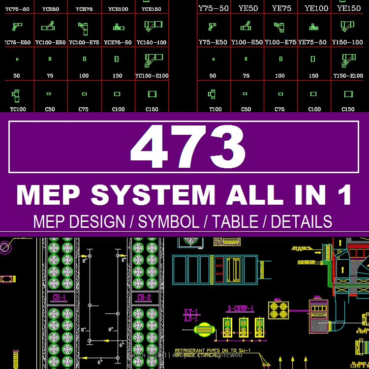 Autodesk | AutoCad 2024 | 473 MEP Systems CAD BLOCK MATERIALS for ...