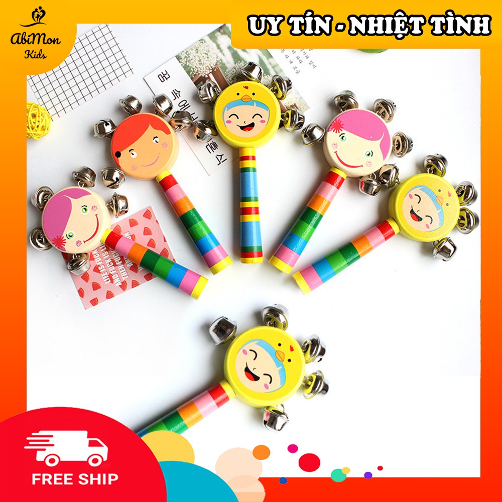 Wooden Rattles For Babies (Smiling Face) ️ Premium Montessori (Folding