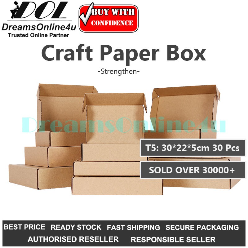 30 Pcs T5 3A Craft Paper Box Packing Box Carton | Shopee Malaysia