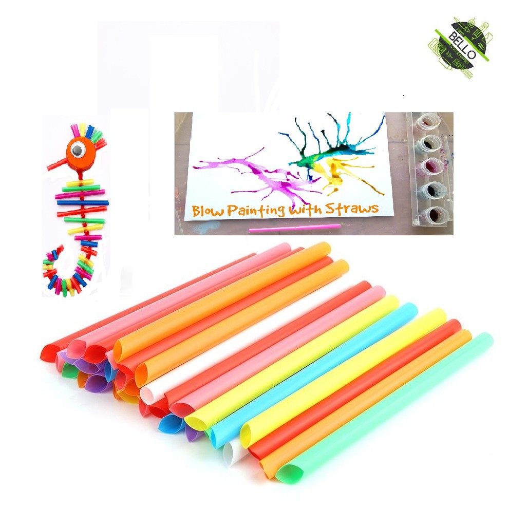 [DIY CRAFT] Big Straw Plastic 8'' 100pcs/1pkt For DIY, Art and Craft ...