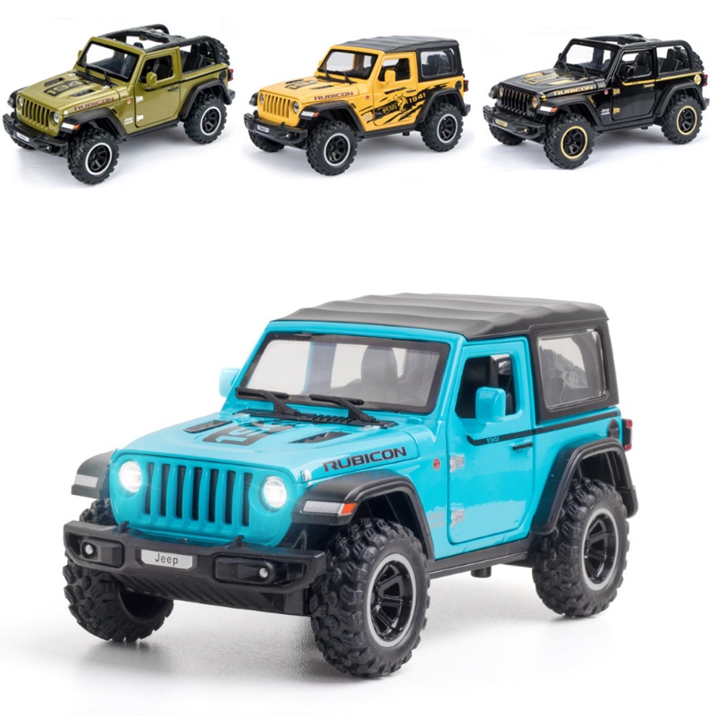 1:32 Jeep Wrangler Rubicon 1941 Alloy Car Model Sound and Light Pull Back  Collection Diecast Vehicles Car Toys for Kids