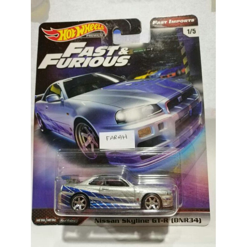 NISSAN SKYLINE R34 HOT WHEELS FAST & FURIOUS | Shopee Malaysia