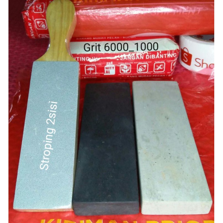 1 Set Of Natural Sharpening Stones 2pcs Plus Imported Leather Mortar 2
