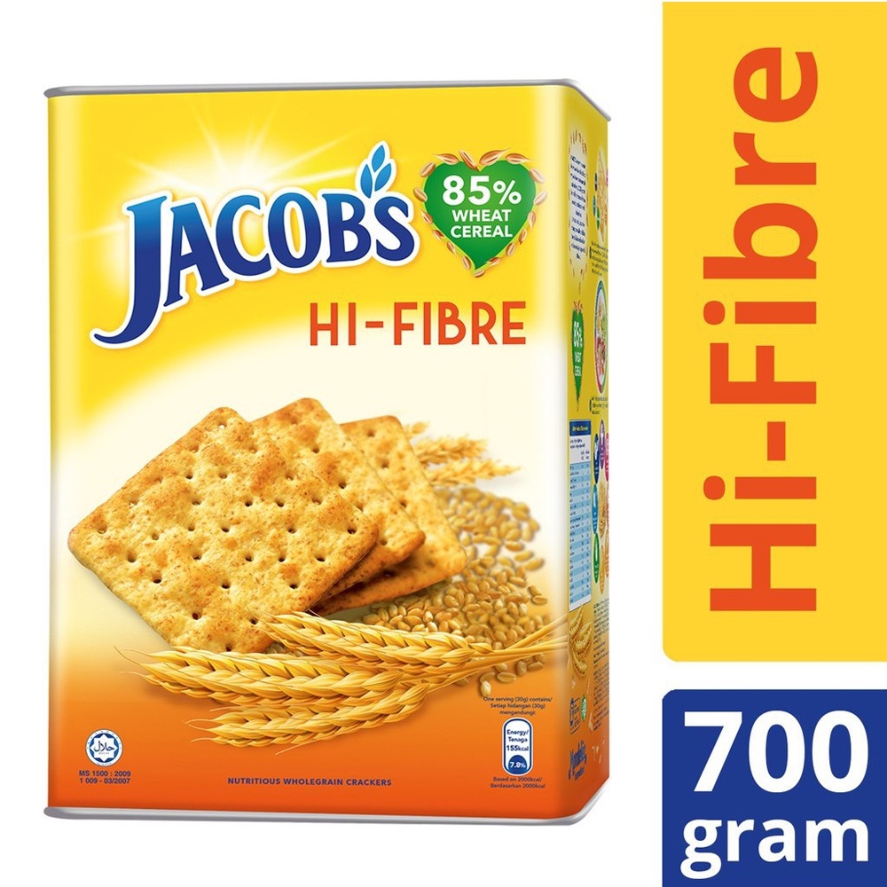 Jacob’s Tin High Fibre (HI-FIBRE) Cream Crackers 700g | Shopee Malaysia