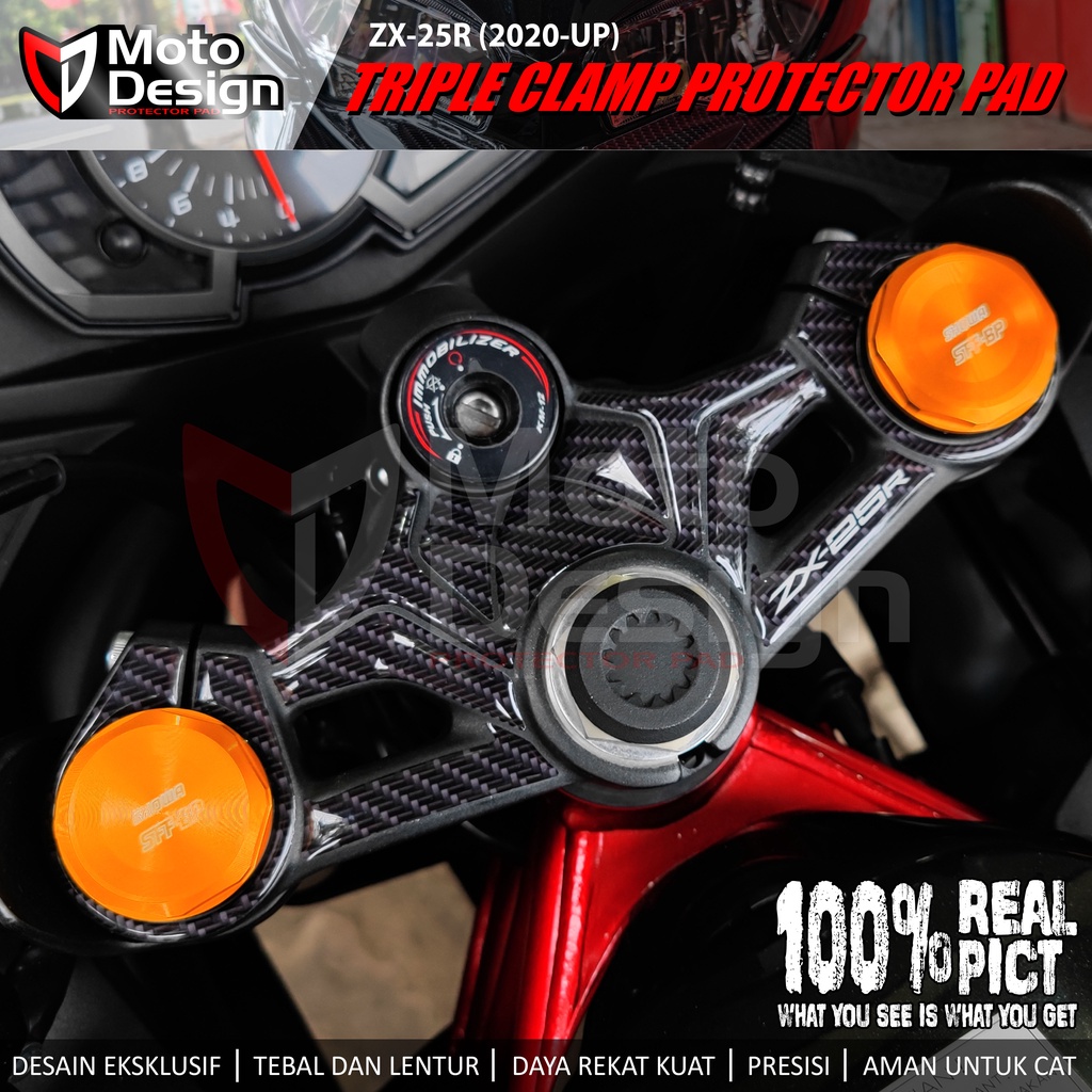 Sticker Embossed Carbon Protector Pad Triangle Triple Clamp ZX25R ...