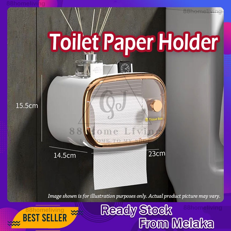 Single Layer Toilet Paper Holder Waterproof Wall Mounted Storage Box
