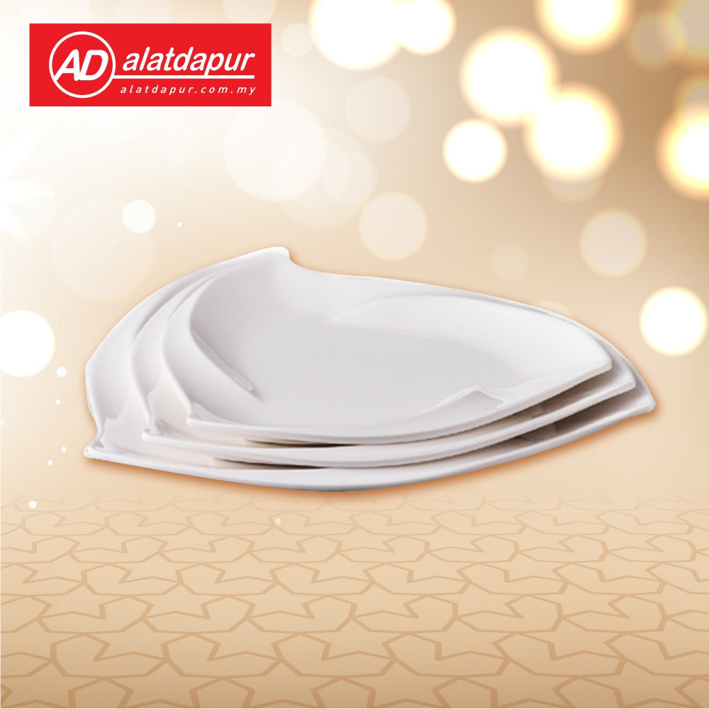 8" 12" Melamine White Trio Plate GZA Tableware (All Sizes) Shopee