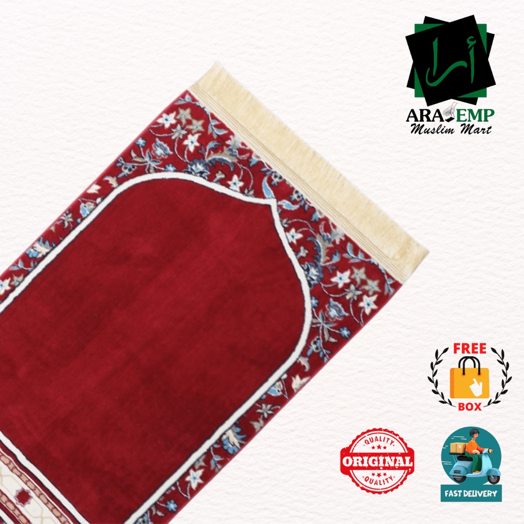 SEJADAH IMAM MEKAH IMAM MAKKAH MUSK COLLECTION 8MM - TPM063 RED ...