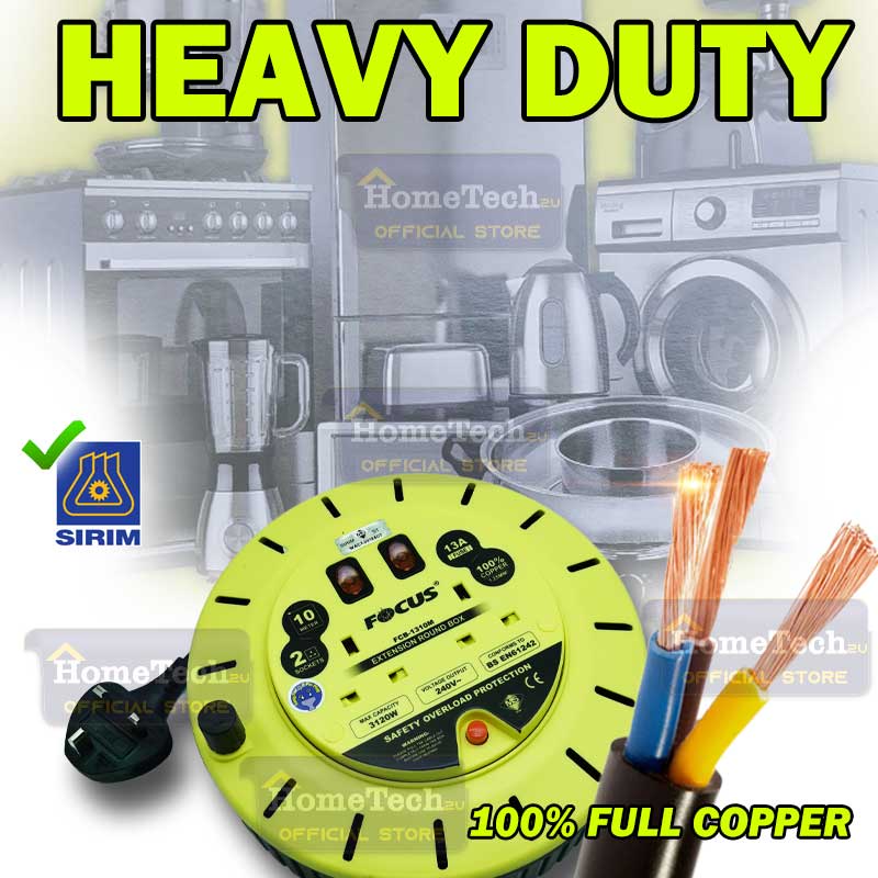 Focus Heavy Duty Extension Roller Round Extantion Cord Extension Plug ...