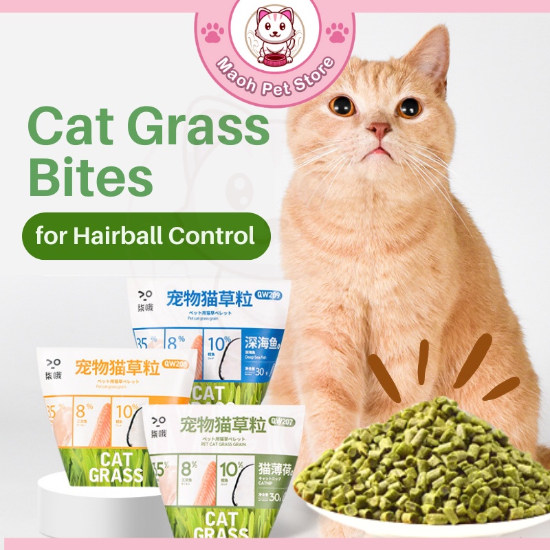 MaoH New Hairball Control Cat Grass Bits 30g (Catnip, Lecithin, Deep
