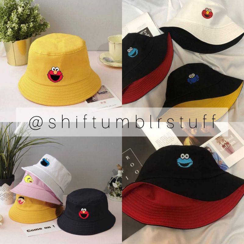 Ready Stock Malaysia Bucket Hat Topi Bucket Viral Topi Memancing Elmo Sesame Street bucket hat Shopee Malaysia