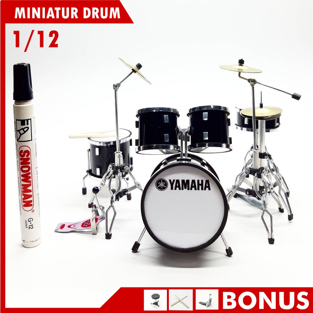 Miniature drum yamaha Miniature Musical Instrument 1/12 Accessories For ...