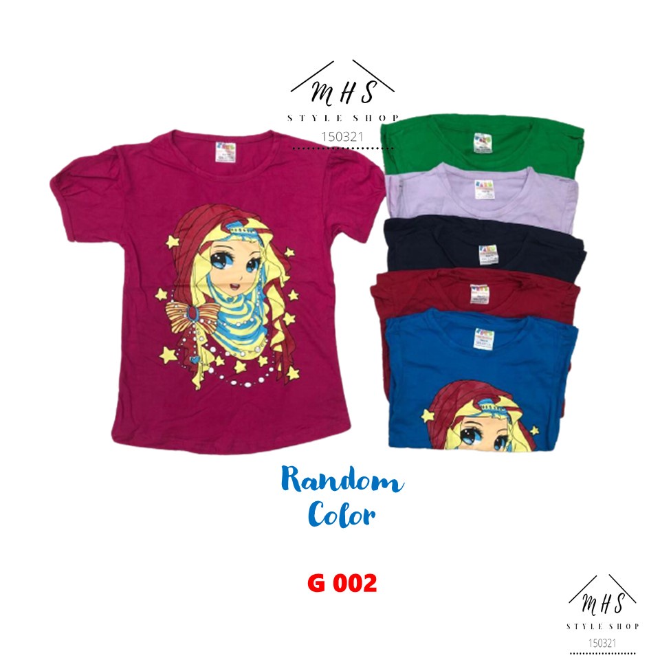 7-12Y Baju Budak Perempuan Tshirt Girl Lengan Pendek (Colar Bulat/Round ...