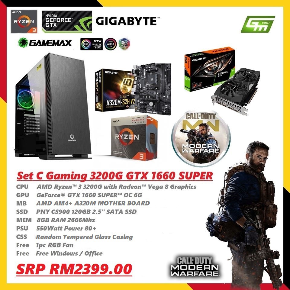 Ryzen 3 discount 3200g gtx 1660