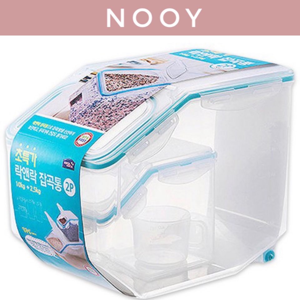 [Lock & Lock] Rice Bucket Set of 2 Grains Rice Storage Container Set