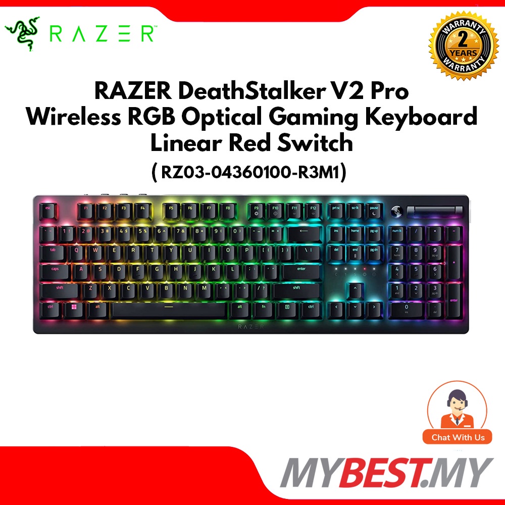 RAZER DeathStalker V2 Pro Wireless Low-Profile RGB Optical Gaming ...