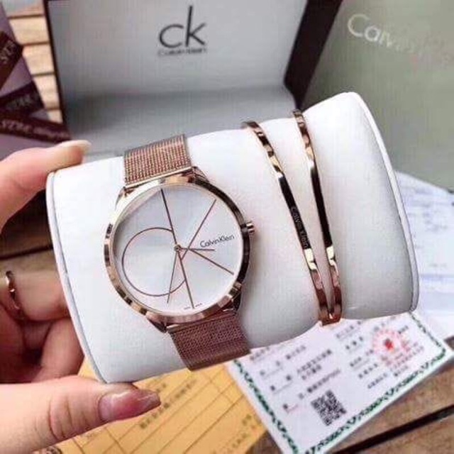 Calvin klein watch 2025 and bracelet set