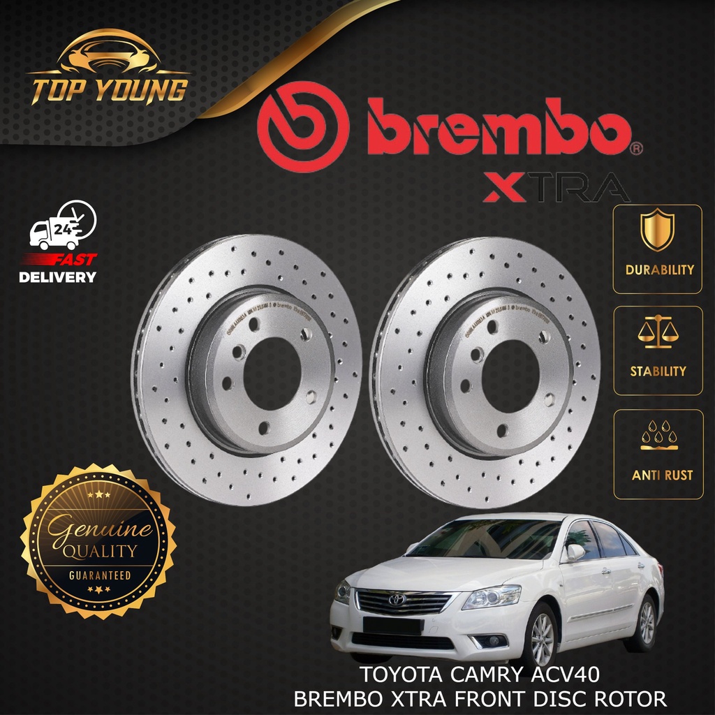 BREMBO XTRA TOYOTA CAMRY ACV40 (20062012) FRONT 100 ORIGINAL BREMBO