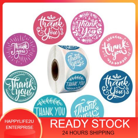 500 label stickers per roll thank you sticker seal label round ...