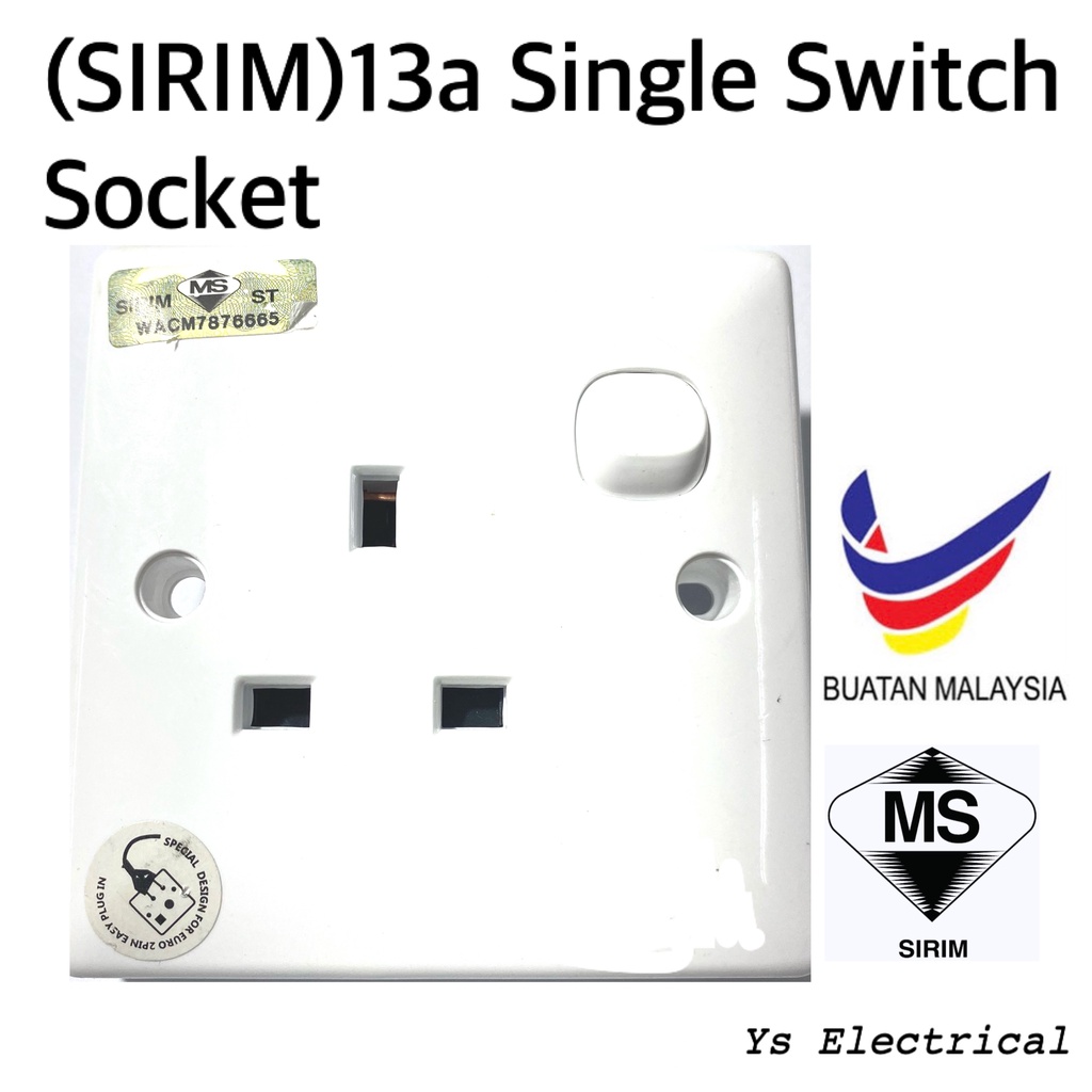 !!READY STORE!! 13A Single Switch Socket Outlet 13A (SIRIM) Suis ...