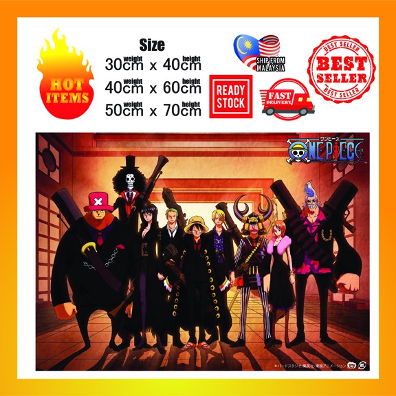 【READY STOCK】One Piece Poster 06 Luffy Mugiwara Straw Hat Yonko Kaido