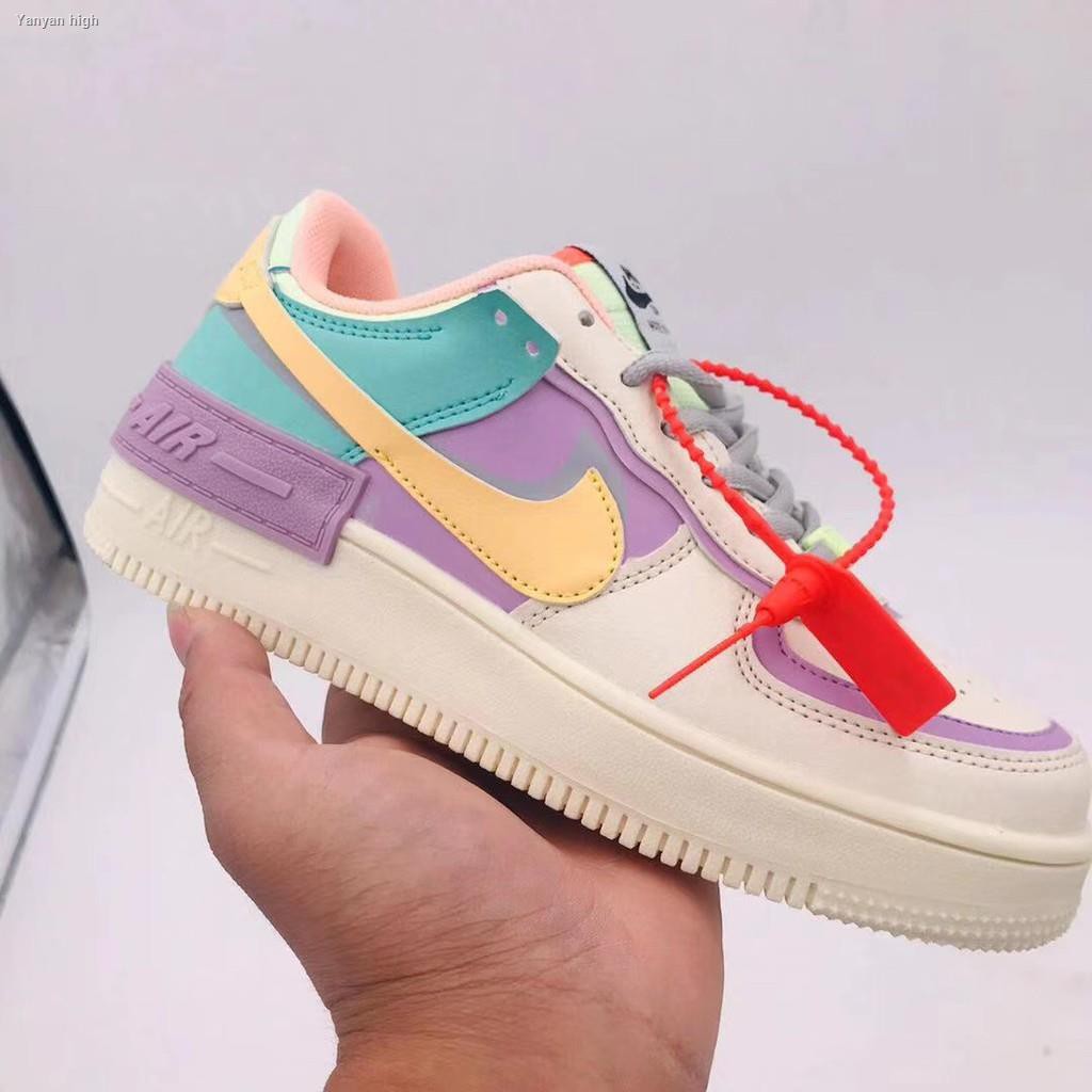 Sneakers ﹊☸Nike Air Force 1 Shadow AF1 Macaron Deconstruction Function ...