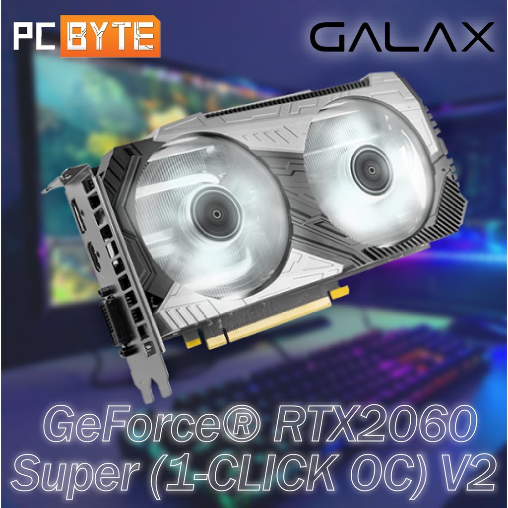 Galax Nvidia Geforce Rtx 2060 Super 1 Click Oc V2 8gb Gddr6 Graphic Card Oclhr Edition 7140