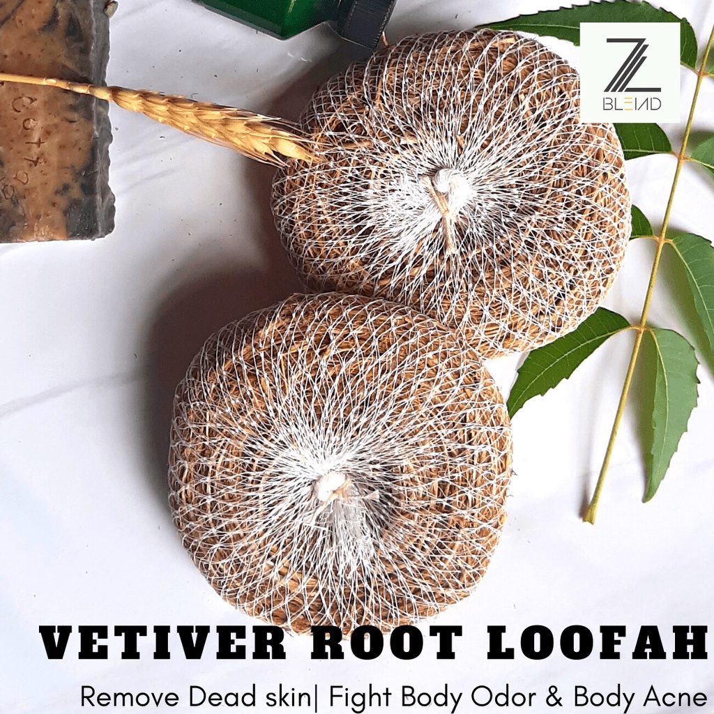 Natural Loofah Vetiver Root Ayurvedic Root Scrub Remove Body Odor ...
