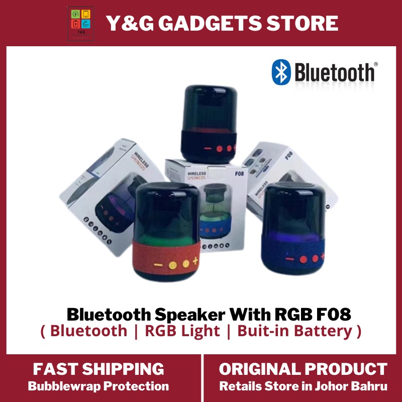 Speaker Bluetooth Speaker With RGB Wireless Colorful Light F08 | Shopee ...