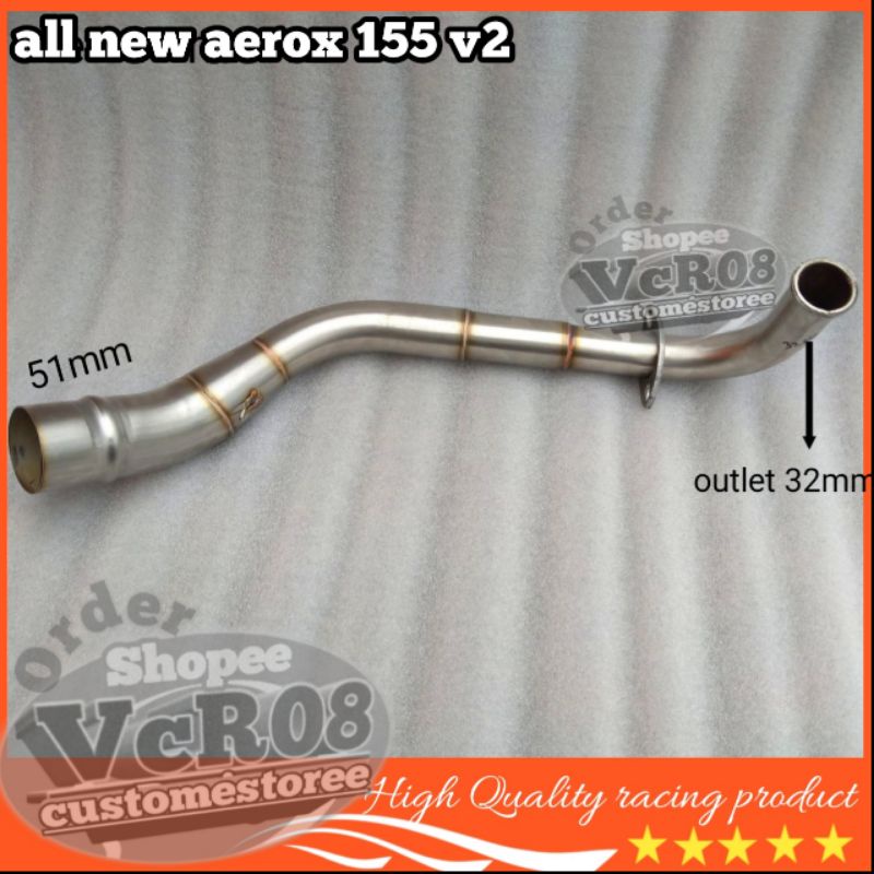 Exhaust pipe Nmax aerox 155 v1 v2 Stainless chrome blue/Nmax 155 old ...