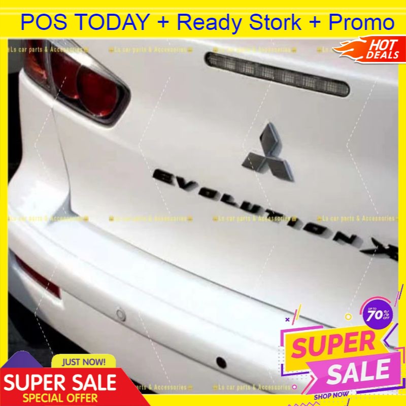 Evolution X Tulisan Wording Mitsubishi evo Emblem Matte Black proton ...