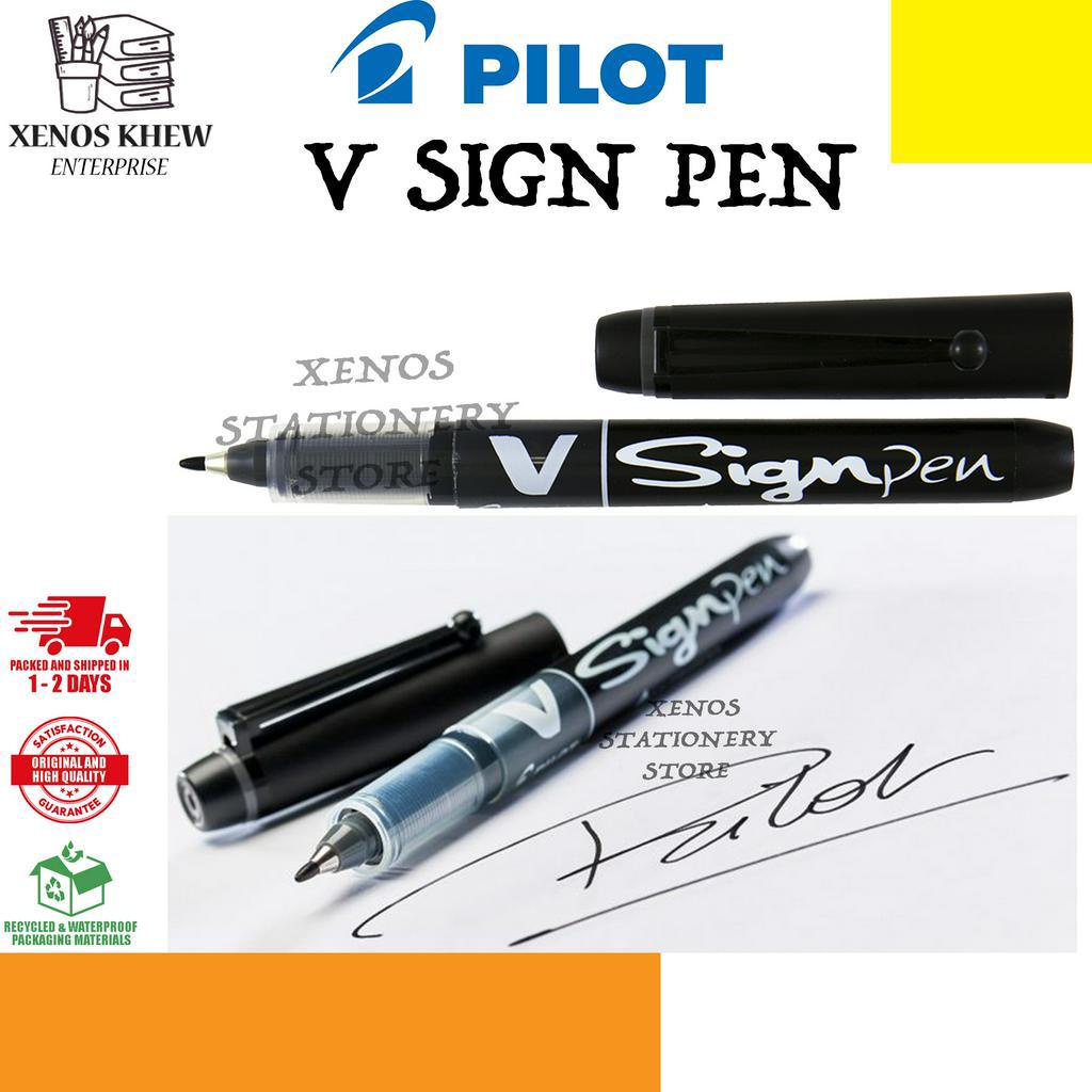 6pcs PILOT V-Sign Pen 1.0mm Large-capacity Signature Pen SW-VSP Business  Office Supplies Red Blue Black - AliExpress