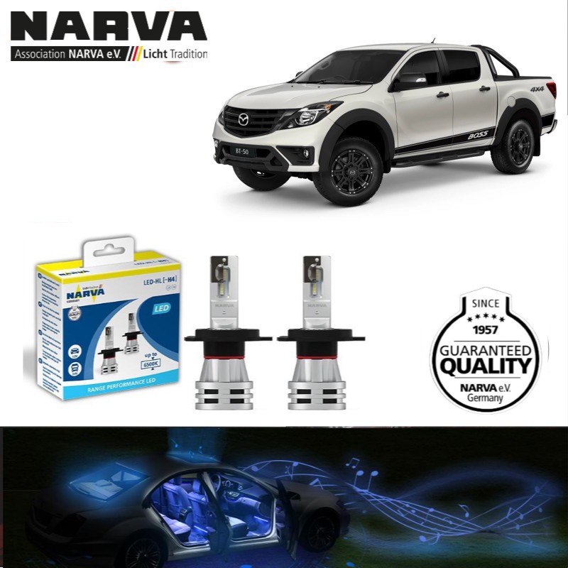 Narva Range Performance LED H4 Headlight Bulb for Mazda BT50 Mk2 (2012