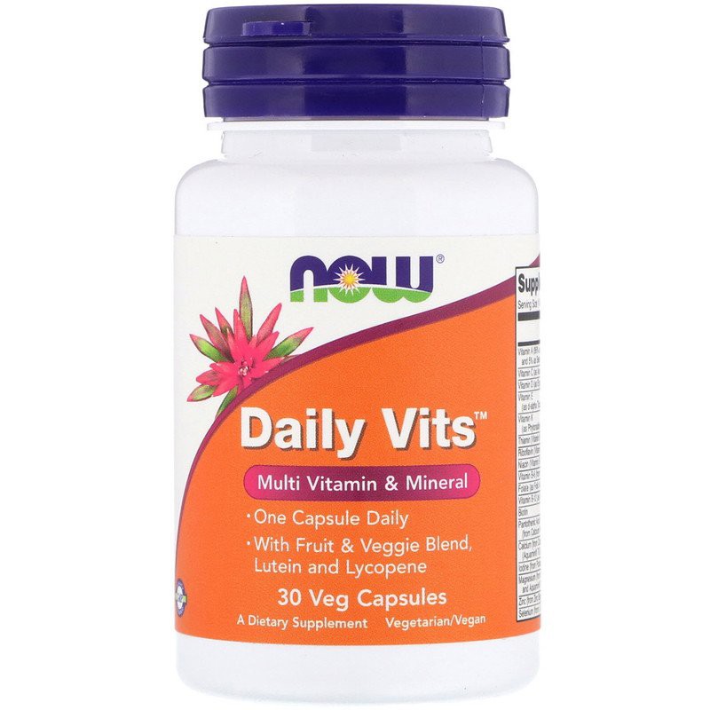 NOW Foods, Daily Vits, Multi Vitamin &amp; Mineral, 30 / 120 Veg Capsules