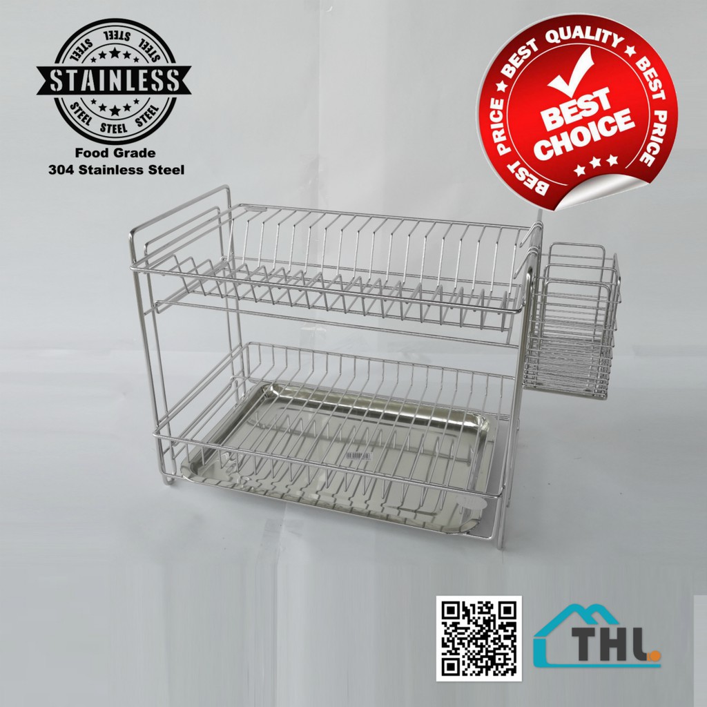 THL 18/8 S/STEEL DISH RACK STAINLESS STEEL DISH RACK RAK PINGGAN S ...