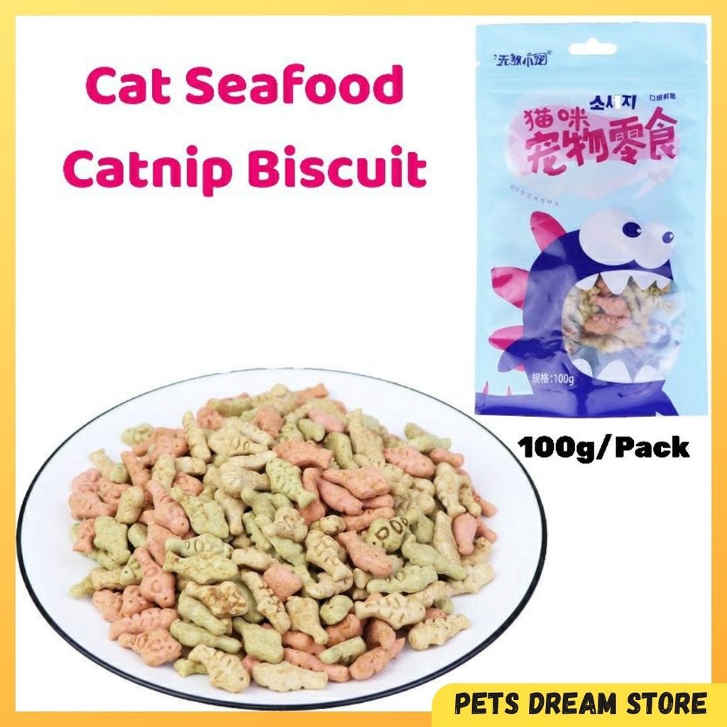 Delicious Cat Biscuit Cat Treats 100g Tuna Salmon Catnip biskut kucing