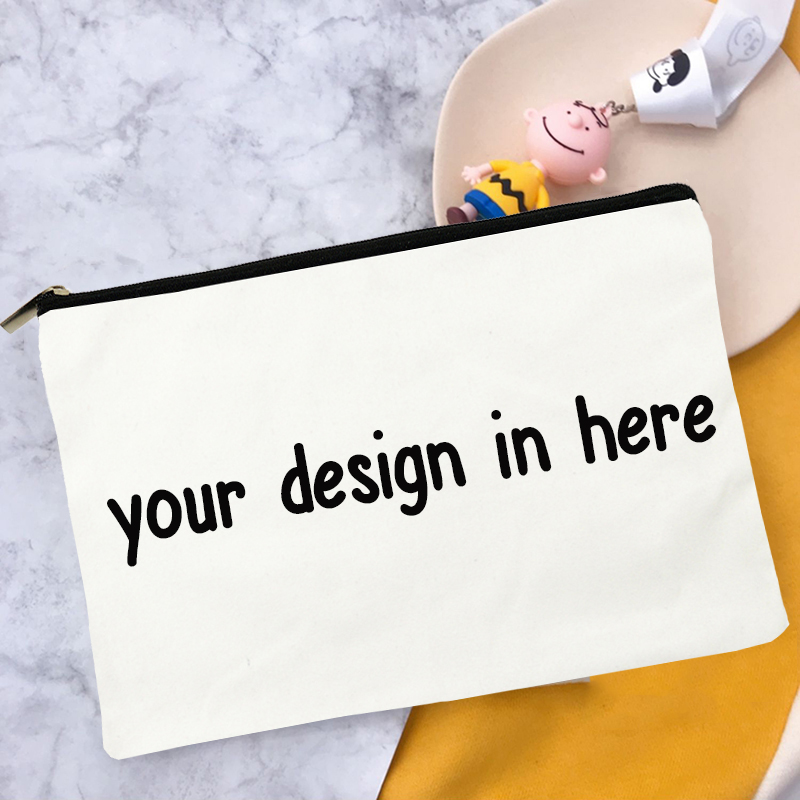 ️Canvas Pencil Bag Customize Available No MOQ Cute Stationery Storage