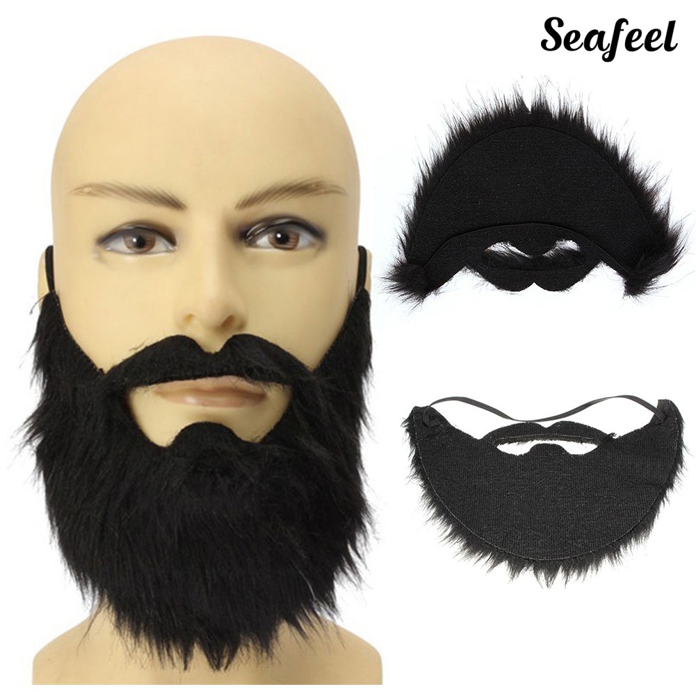 Seafeel Fake Black Beard False Moustache Elasticated Halloween Party Prom Props Shopee Malaysia