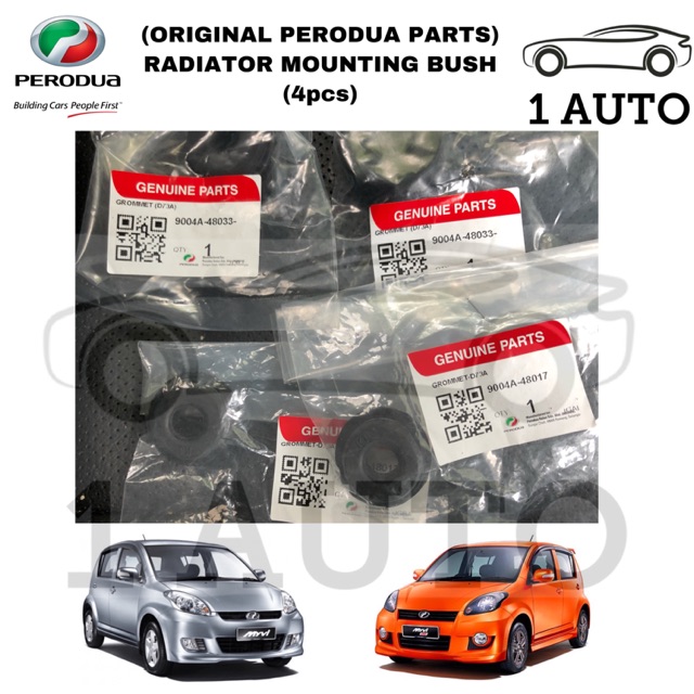(ORIGINAL PERODUA PARTS) RADIATOR MOUNTING BUSH 4pcs MYVI 1.0 1.3 (2005 ...