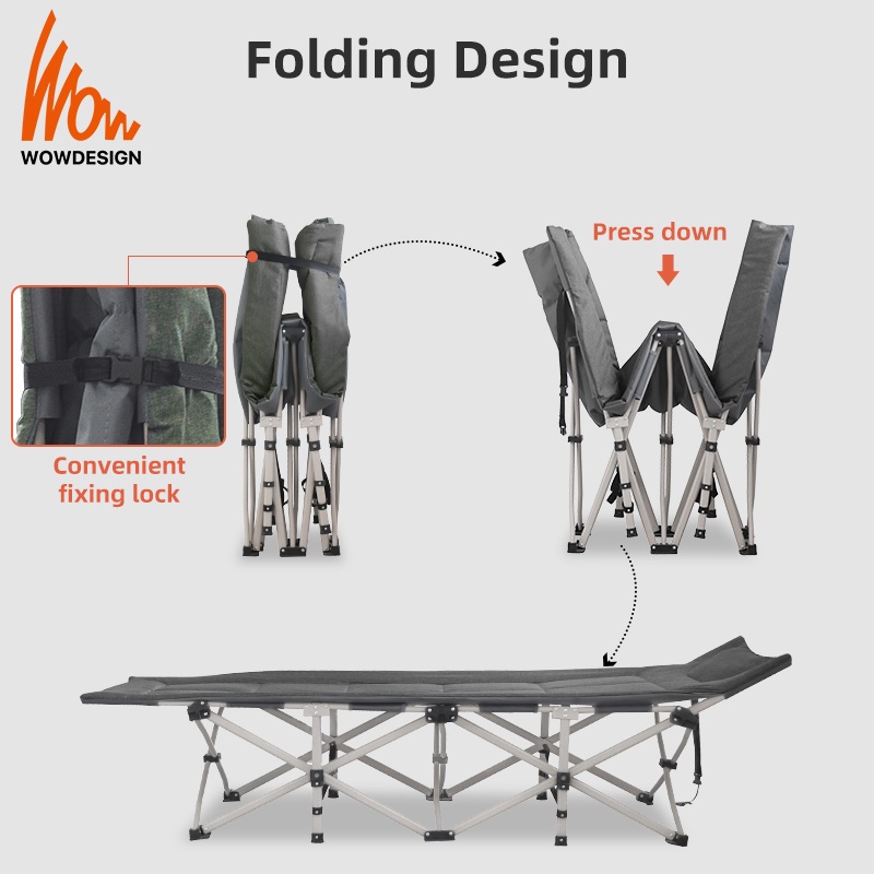 Portable Foldable Camping Bed Cot with Bag Camouflage Military Army