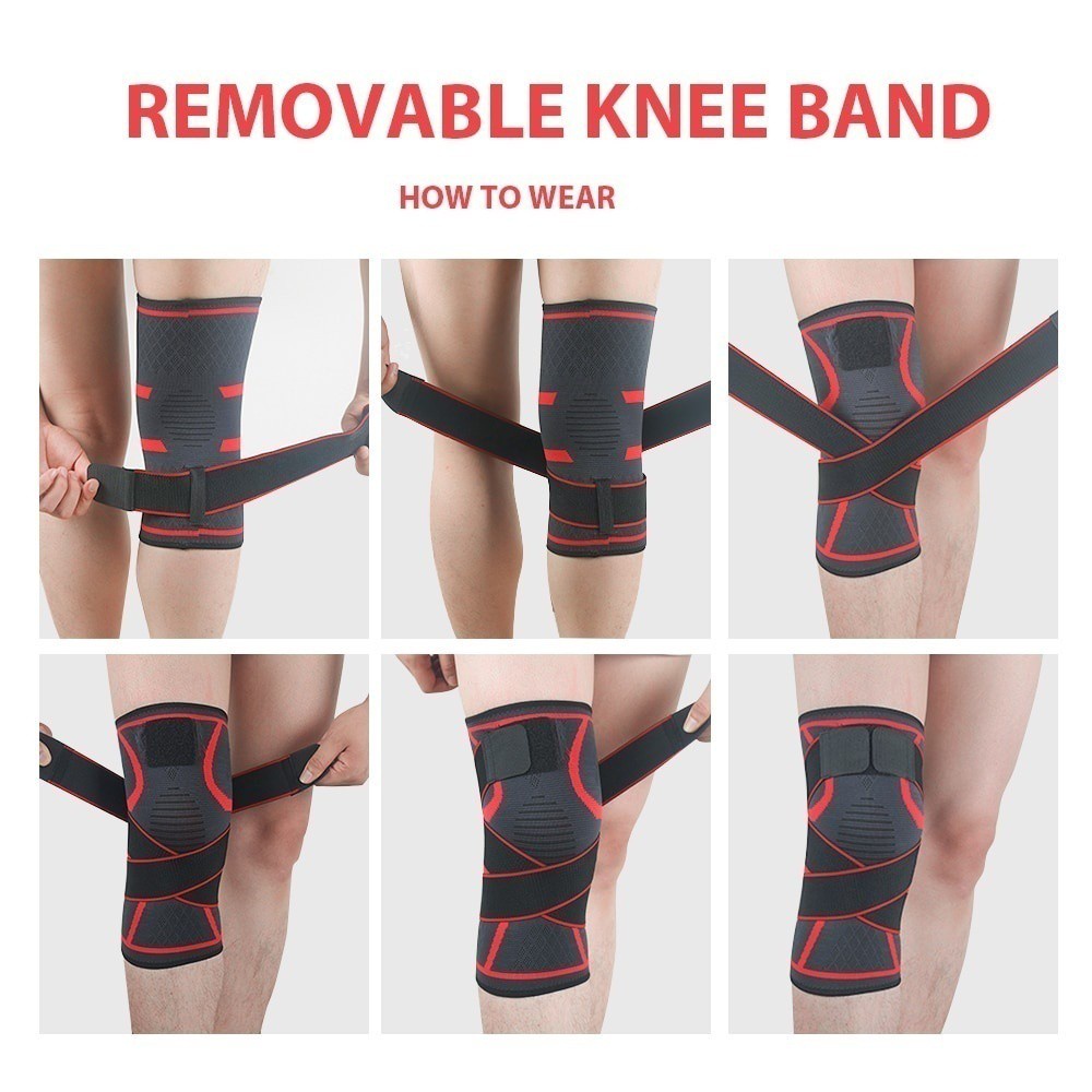 🔥Ready Stock🔥3D Knee Guard Weaving Pressurization Knee Brace Protector ...