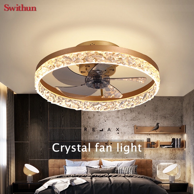 Swithun 55CM 96W 220V,Invisible Ceiling Fan Light,3 colors Dimmable,6