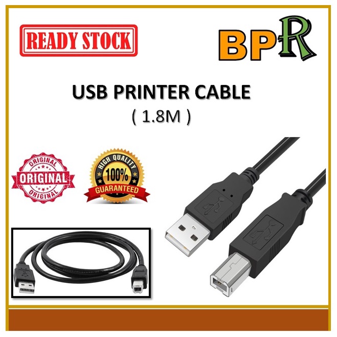 1.8M USB Printer Cable Type A Male to Type B Male for Canon/ Epson/ HP