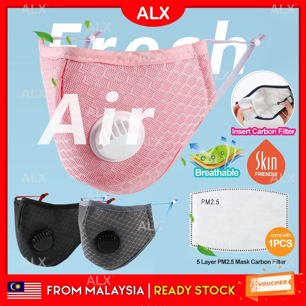 (Crazy Sales) Reusable Washable Face Mask Respirator Air Valve Anti ...