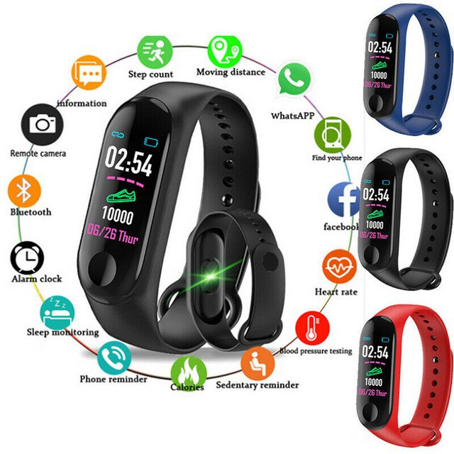M3 Smart Band Heart Rate Color Screen PK Xiaomi Mi Band 3 Waterproof Bracelet Shopee Malaysia