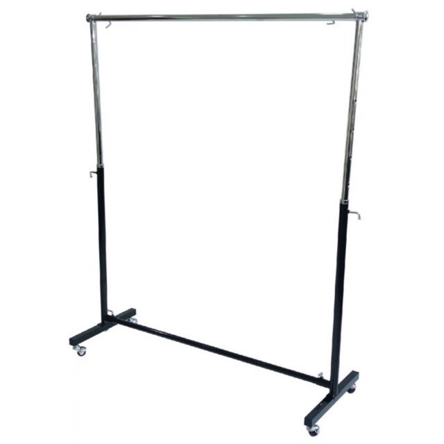 JCONLINE Heavy Duty Single Clothes Rack Round Bar T Stand Rak Baju Stand Baju