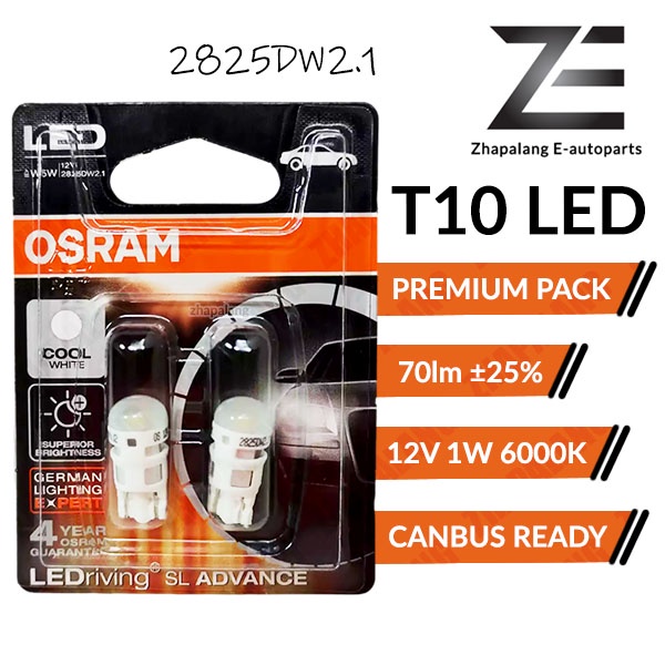 Original Osram T10 W5W LED Premium Pack 12V 1W 6000k (Canbus