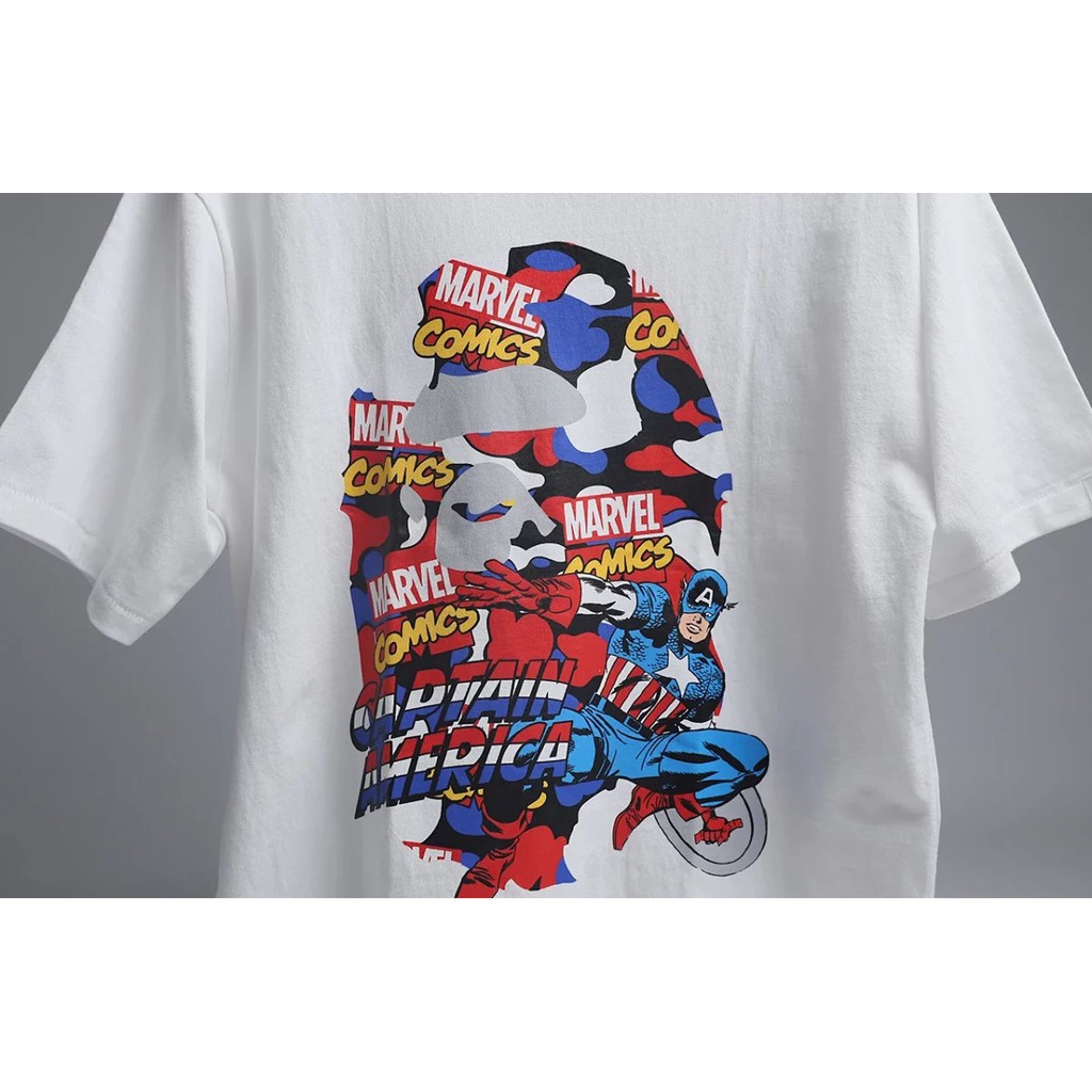 BAPE x Marvel Camo Tee - CAPTAIN AMERICA | Shopee Malaysia