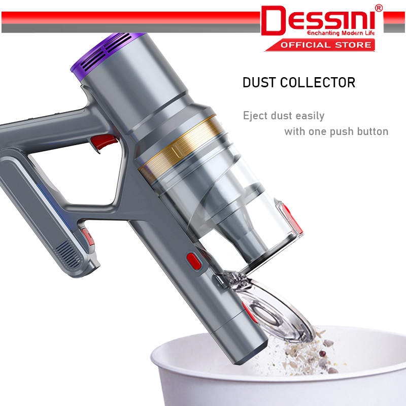 DESSINI ITALY Tornado V3 PRO Cordless Cyclone Vacuum Cleaner Mop Floor ...